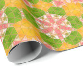モザイクマンダラオレンジグリーンとピンク ラッピングペーパー (ロールコーナー)