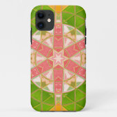 モザイクマンダラオレンジグリーンとピンク Case-Mate iPhoneケース (裏面)