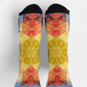 モザイクマンダラオレンジブルーとイエロー ソックス (上部)