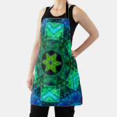 モザイクマンダラグリーンとブルー エプロン (インサイチュ)