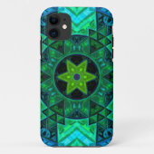 モザイクマンダラグリーンとブルー Case-Mate iPhoneケース (裏面)