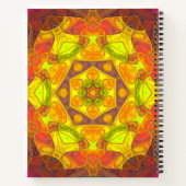 モザイクマンダラフラワーイエローオレンジと紫 ノートブック (裏面)