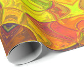 モザイクマンダラフラワーイエローオレンジと紫 ラッピングペーパー (ロールコーナー)