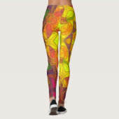 モザイクマンダラフラワーイエローオレンジと紫 レギンス (裏面)