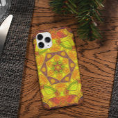 モザイクマンダラフラワーイエローオレンジと紫 Case-Mate iPhoneケース