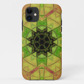モザイクマンダラフラワーイエローグリーンとピンク Case-Mate iPhoneケース (裏面)