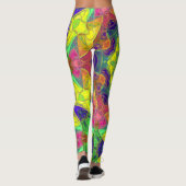 モザイクマンダラフラワーイエローブルーとグリーン レギンス (裏面)