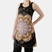 モザイクマンダラフラワーイエローブルーとブラック エプロン (インサイチュ)