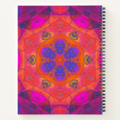 モザイクマンダラフラワーオレンジパープルとピンク ノートブック (裏面)