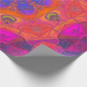 モザイクマンダラフラワーオレンジパープルとピンク ラッピングペーパー (角)