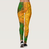 モザイクマンダラフラワーグリーンと黄色 レギンス (裏面)