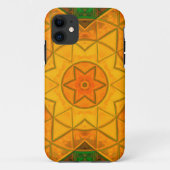 モザイクマンダラフラワーグリーンと黄色 Case-Mate iPhoneケース (裏面)