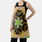 モザイクマンダラフラワーグリーン黄色と黒 エプロン (インサイチュ)