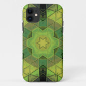 モザイクマンダラフラワーグリーン黄色と黒 Case-Mate iPhoneケース (裏面)