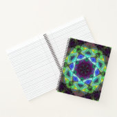 モザイクマンダラフラワーパープルブルーとグリーン ノートブック (内部)