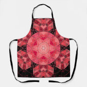 モザイクマンダラフラワーピンクとブラック エプロン (正面)