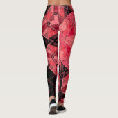 モザイクマンダラフラワーピンクとブラック レギンス (裏面)