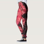 モザイクマンダラフラワーピンクとブラック レギンス (左)