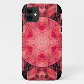 モザイクマンダラフラワーピンクとブラック Case-Mate iPhoneケース (裏面)