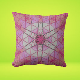 モザイクマンダラフラワーピンクと白 クッション