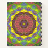 モザイクマンダラフラワーピンク黄色と緑 ノートブック (裏面)