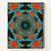 モザイクマンダラフラワーブルーとオレンジ ノートブック (裏面)