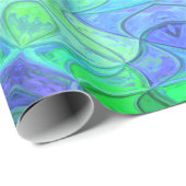 モザイクマンダラフラワーブルーとグリーン ラッピングペーパー (ロールコーナー)