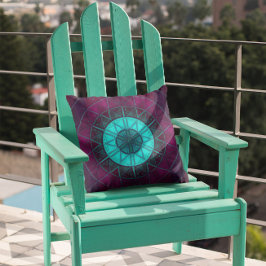 モザイクマンダラフラワーブルーとパープル クッション