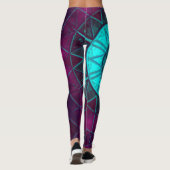 モザイクマンダラフラワーブルーとパープル レギンス (裏面)