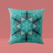 モザイクマンダラフラワーブルーとホワイト