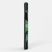 モザイクマンダラフラワーブルーグリーンとブラック Case-Mate iPhoneケース (裏面/右)