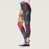 モザイクマンダラフラワーレッドティール（緑がかった色）とブルー レギンス (左)