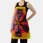 モザイクマンダラフラワーレッドパープルとオレンジ エプロン (インサイチュ)