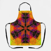 モザイクマンダラフラワーレッドパープルとオレンジ エプロン (正面)