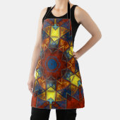 モザイクマンダラフラワー赤と青 エプロン (インサイチュ)