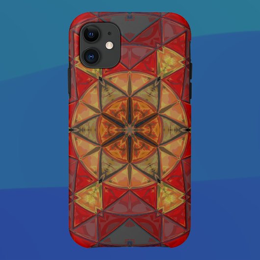 モザイクマンダラフラワー赤と黄色 Case-Mate iPhoneケース