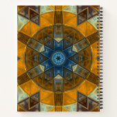 モザイクマンダラフラワー黄色と青 ノートブック (裏面)