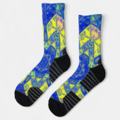 モザイクマンダラブルーとイエロー ソックス (左)