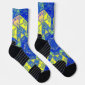 モザイクマンダラブルーとイエロー ソックス (右)