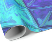 モザイクマンダラブルーとパープル ラッピングペーパー (ロールコーナー)