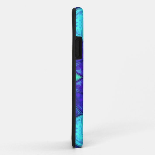 モザイクマンダラブルーとパープル Case-Mate iPhoneケース (裏面/右)