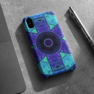 モザイクマンダラブルーとパープル iPhone 11 ケース
