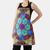 モザイクマンダラブルーピンクとイエロー エプロン (インサイチュ)