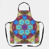 モザイクマンダラブルーピンクとイエロー エプロン (正面)