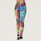 モザイクマンダラブルーピンクとイエロー レギンス (裏面)