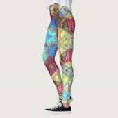 モザイクマンダラブルーピンクとイエロー レギンス (左)