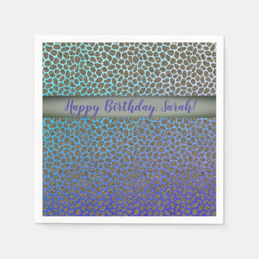 モザイクモダンアニマルプリント スタンダードカクテルナプキン (正面)