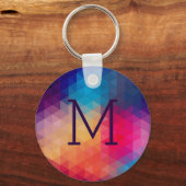 モザイクモダンカラフル幾何パターン キーホルダー (正面)