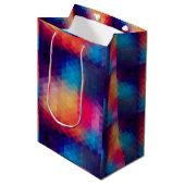 モザイクモダンカラフル幾何パターン ミディアムペーパーバッグ (正面アングル)