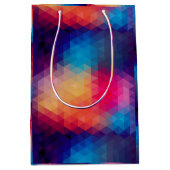 モザイクモダンカラフル幾何パターン ミディアムペーパーバッグ (正面)